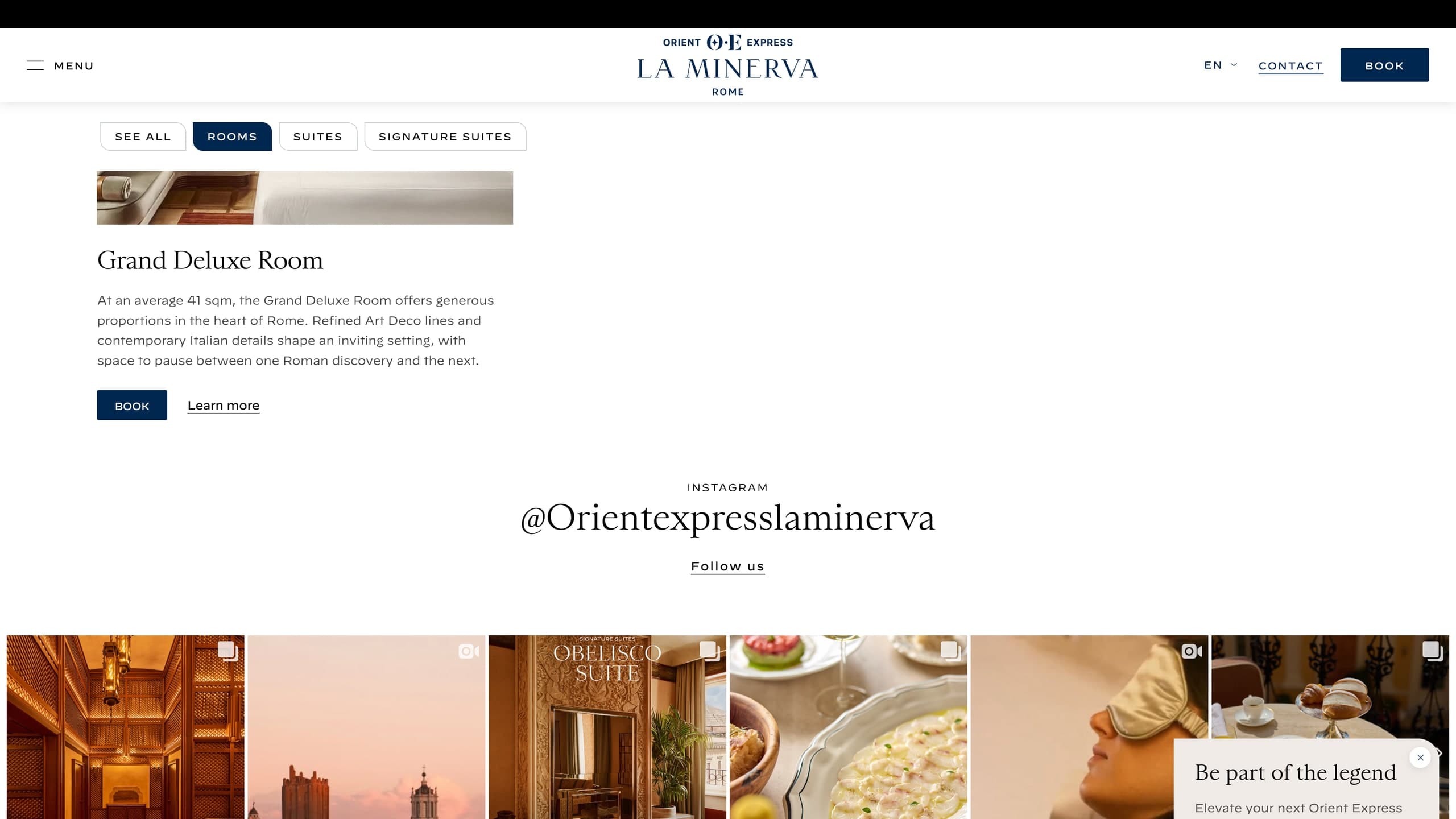 The Hotels world on orient-express.com, La Minerva in Rome